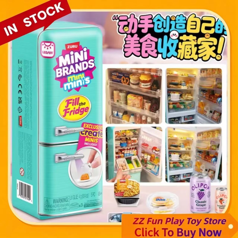 Kids Toys Brands - Genuine ZURU Mini Fridge Set Play