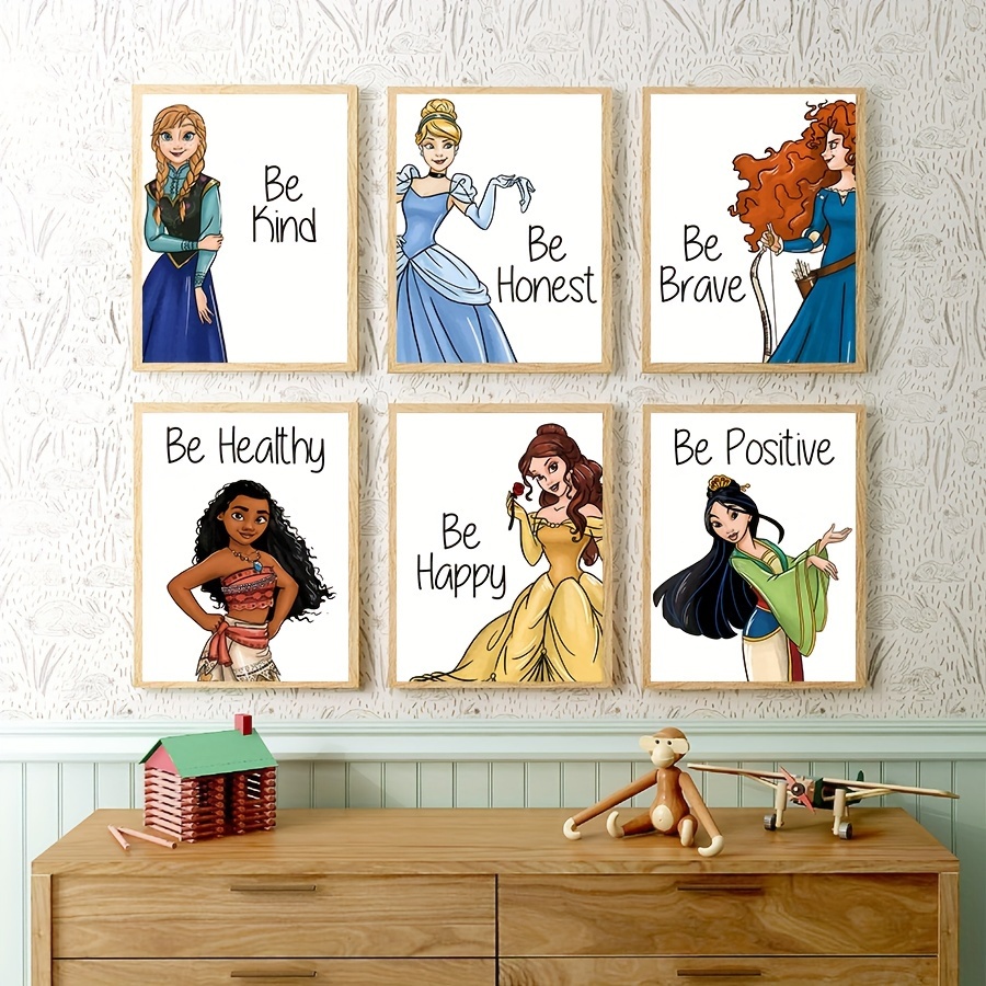 Kids Toys Quotes - Watercolor Princesses with Affirmation Quote Art