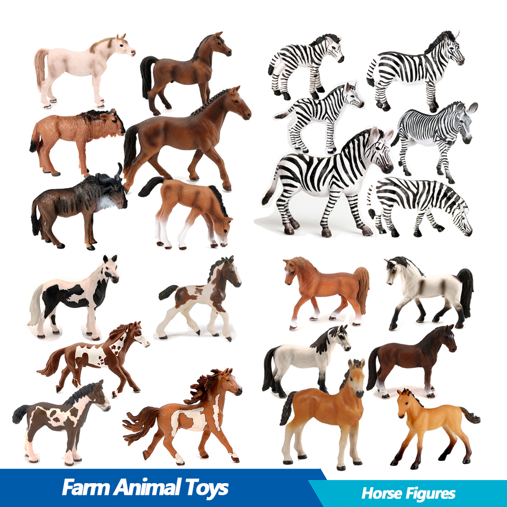 Kids Toys Review - Zebra Wildebeest Gnu Plastic Horse Models