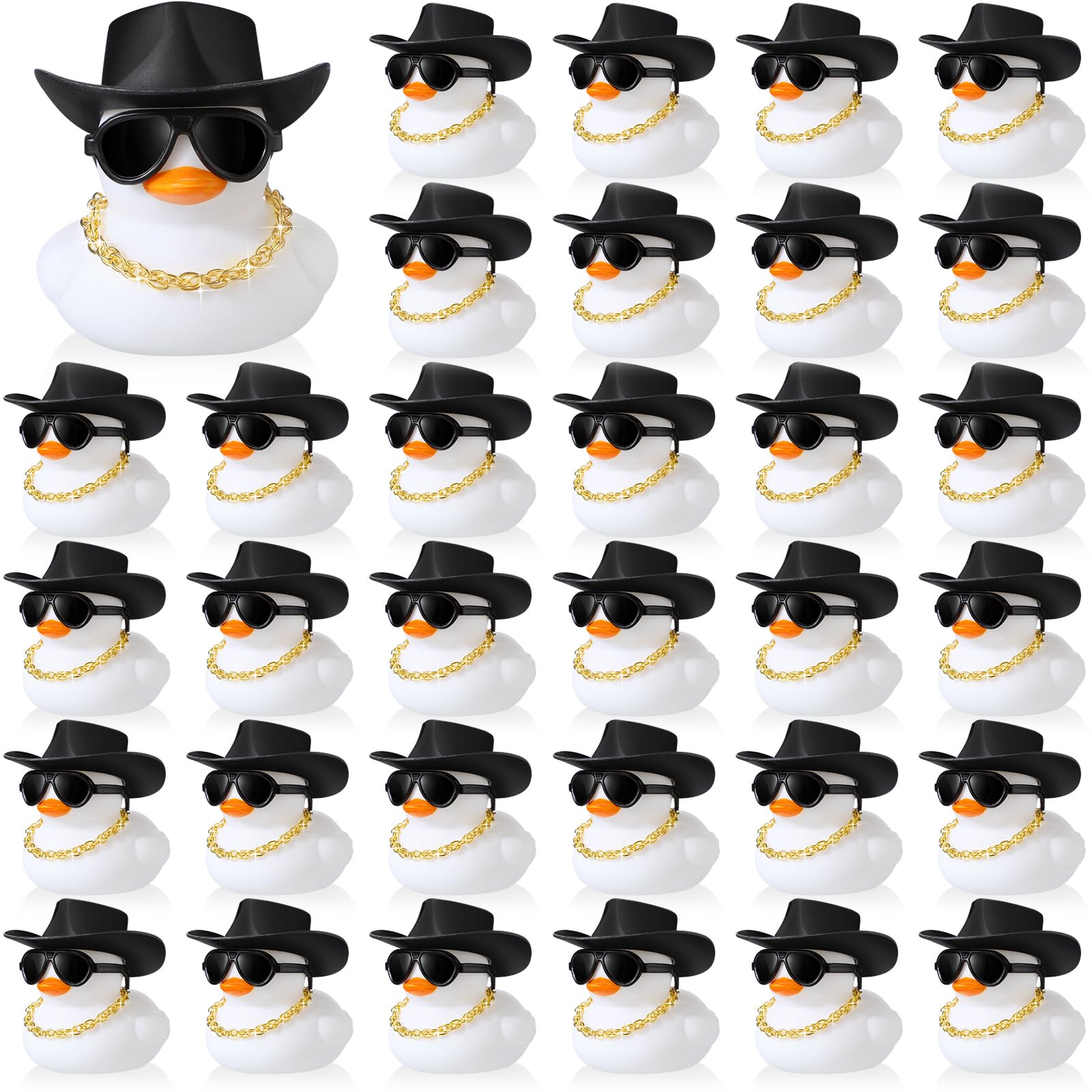 Rubber Duck Bath - 6-60 Set White Cowboy Rubber Duck