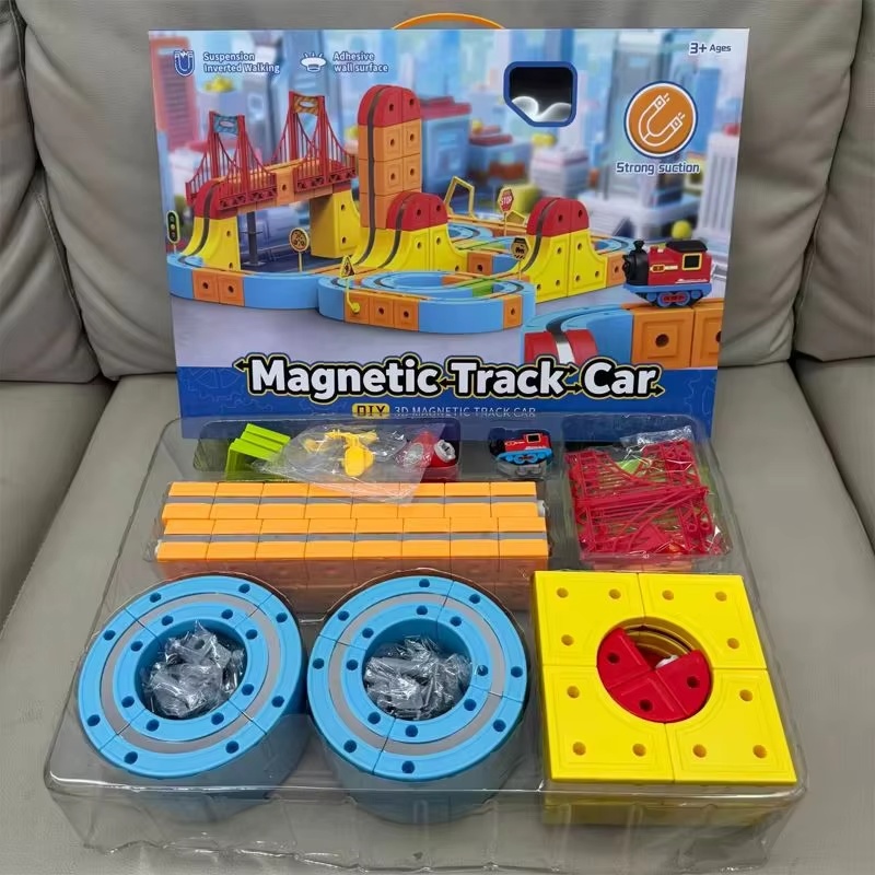Toy Train Track Set - 3D Magnetic Track Car Boy High-Speed