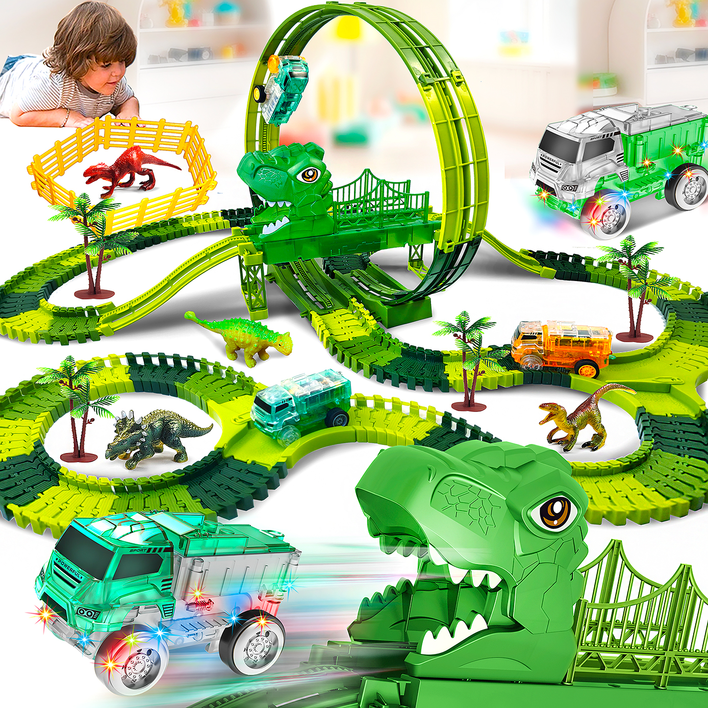 Dinosaur Themed Engineering To - Toy Train Track Set reseña y precio