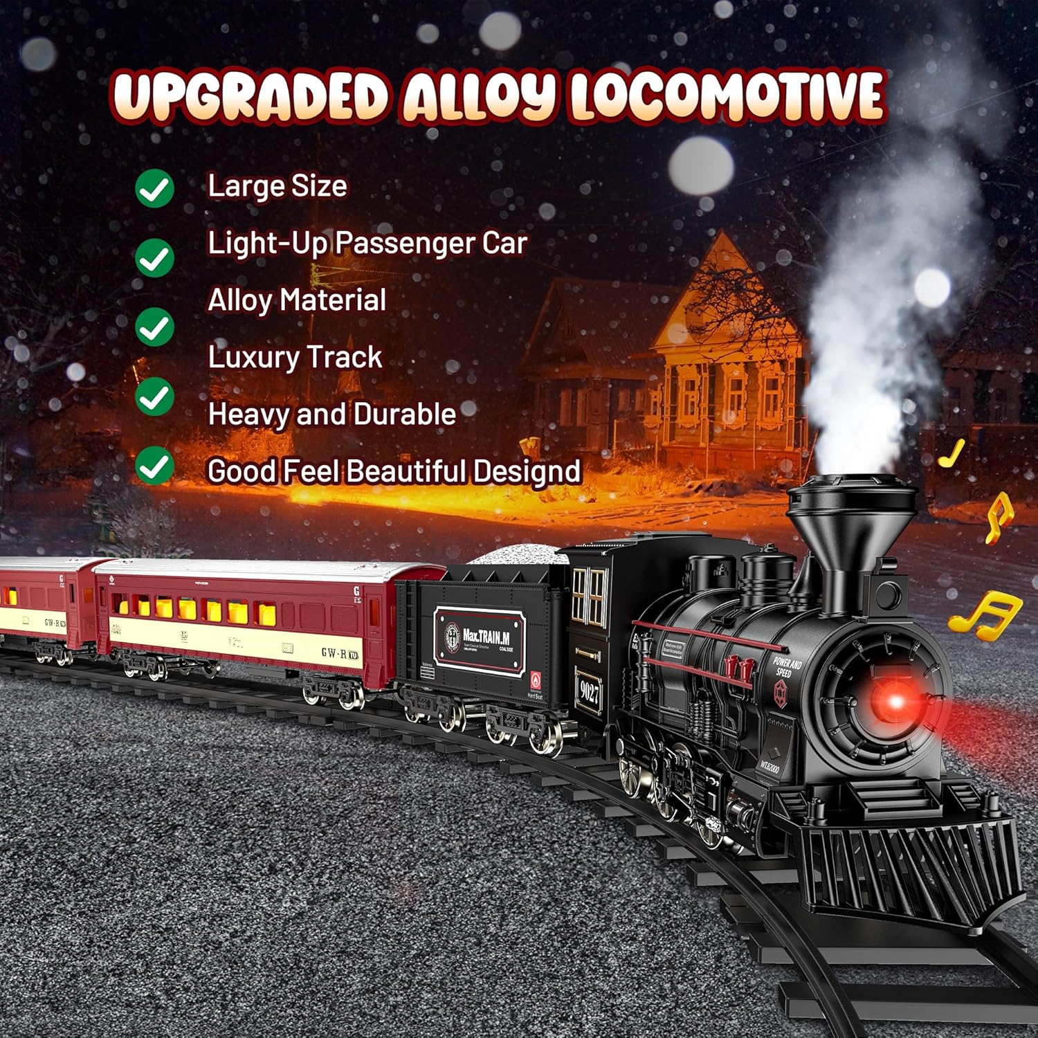 Train Set - Metal Train Toys w - Toy Train Track Set reseña y precio