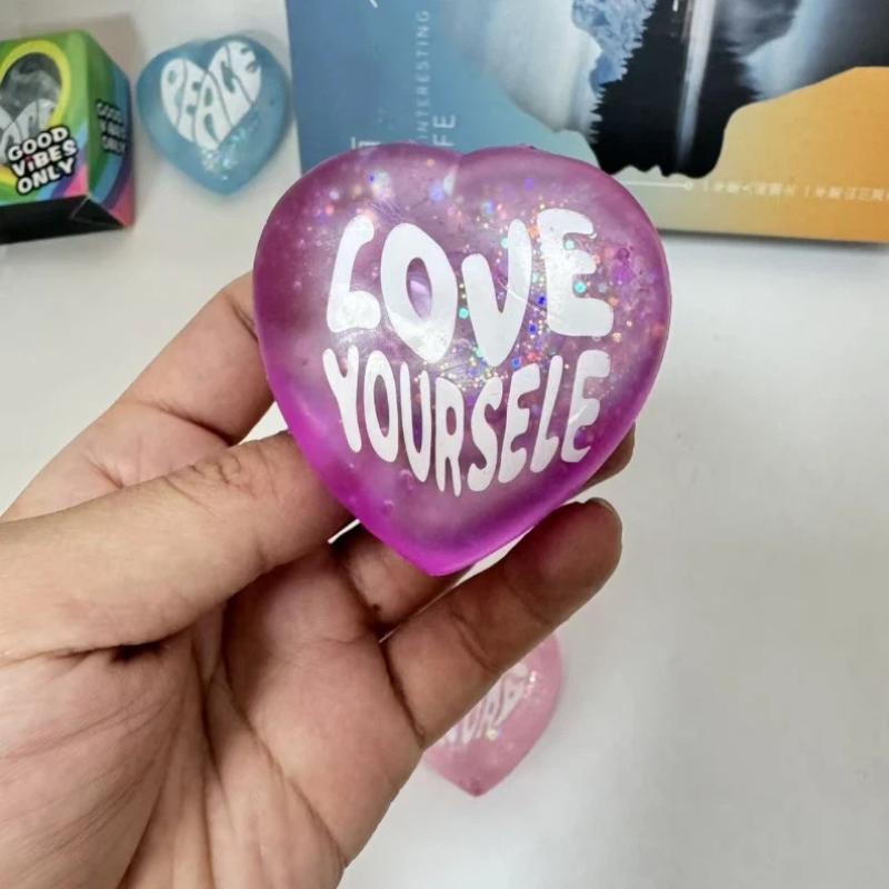 1pcs Glitter Heart Shaped Sque - Kids Toys Quotes reseña y precio