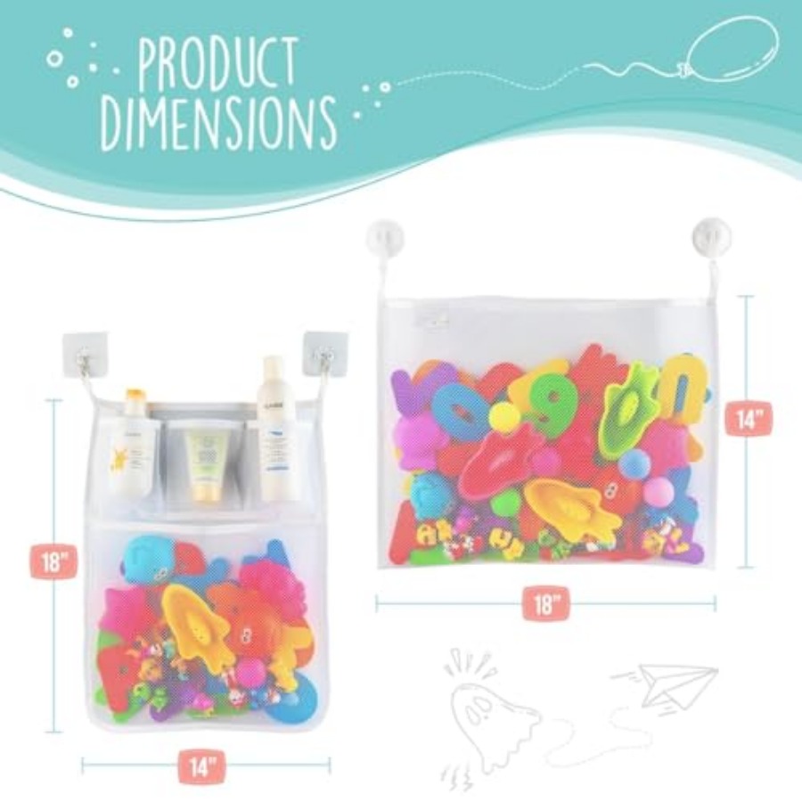 2 x Mesh Bath Toy Organizer +  - Bath Letter Number Foam reseña y precio