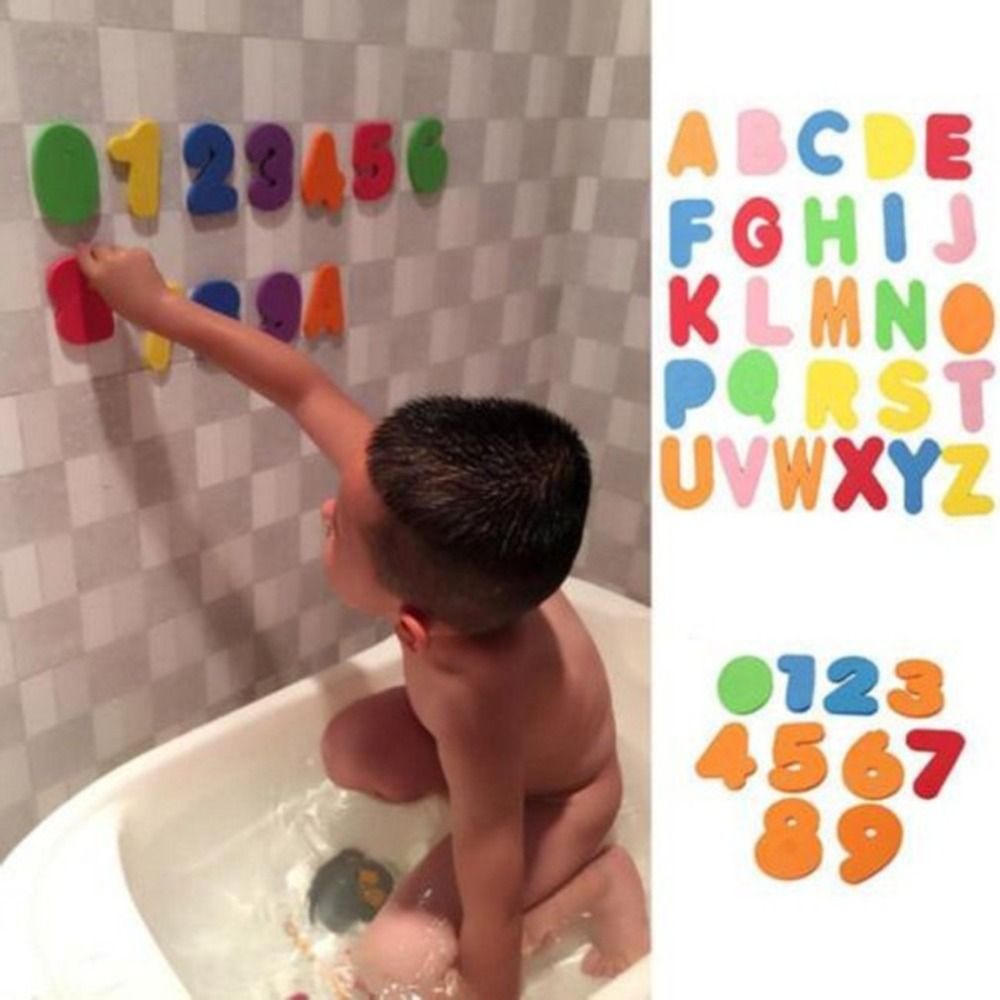 36 pcs Sticker Game Swimming P - Bath Letter Number Foam reseña y precio