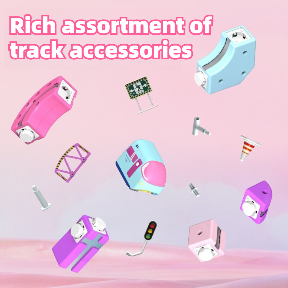 Pink Magnetic Building Block T - Toy Train Track Set reseña y precio