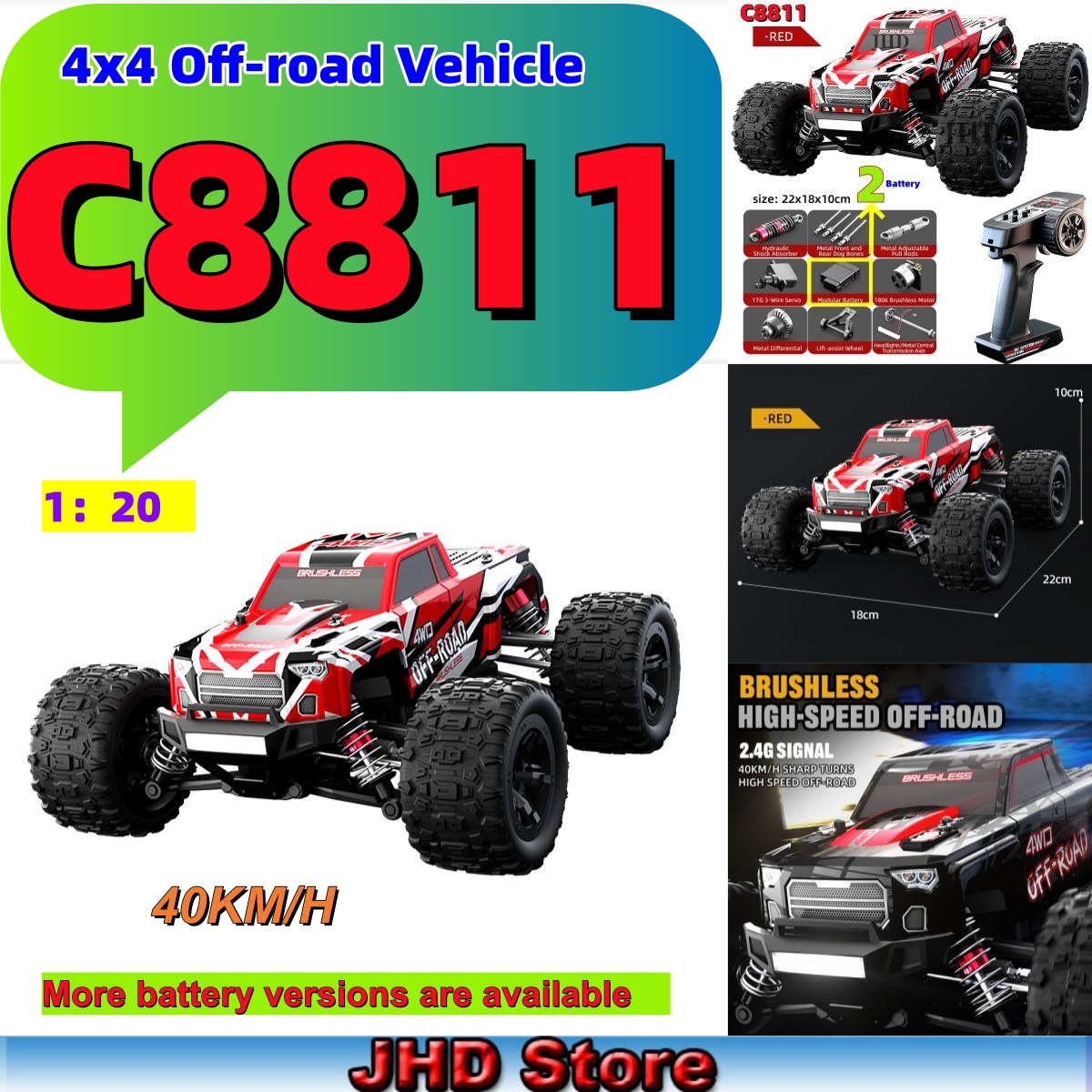 JHD C8811 40KM/H High Speed RC - Kids Toys Under $20 reseña y precio