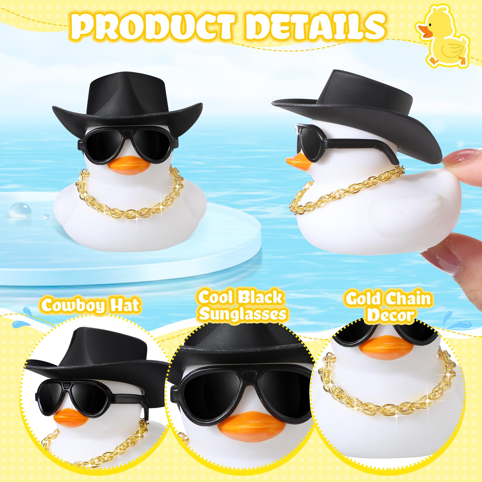 6-60 Set  White Cowboy Rubber  - Rubber Duck Bath reseña y precio