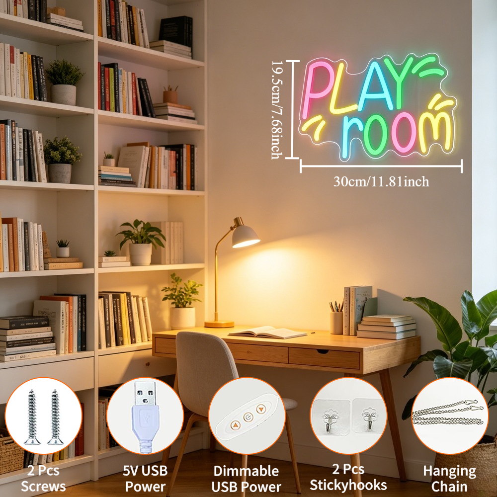 Play Room Neon Sign for Wall D - Kids Play Zone Toys reseña y precio