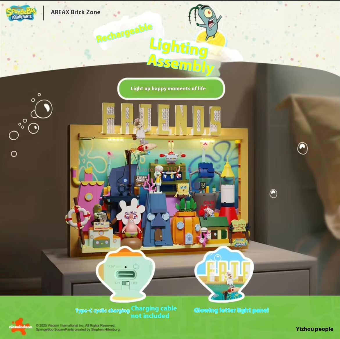Official Area-X Spongebob Squa - Kids Toys Blocks reseña y precio